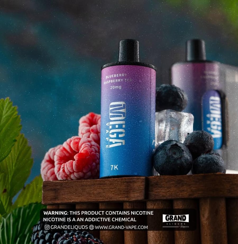 سحبة ميجا توت مشكل آيس 7,000 Mega 7K Pod Blueberry Raspberry Ice