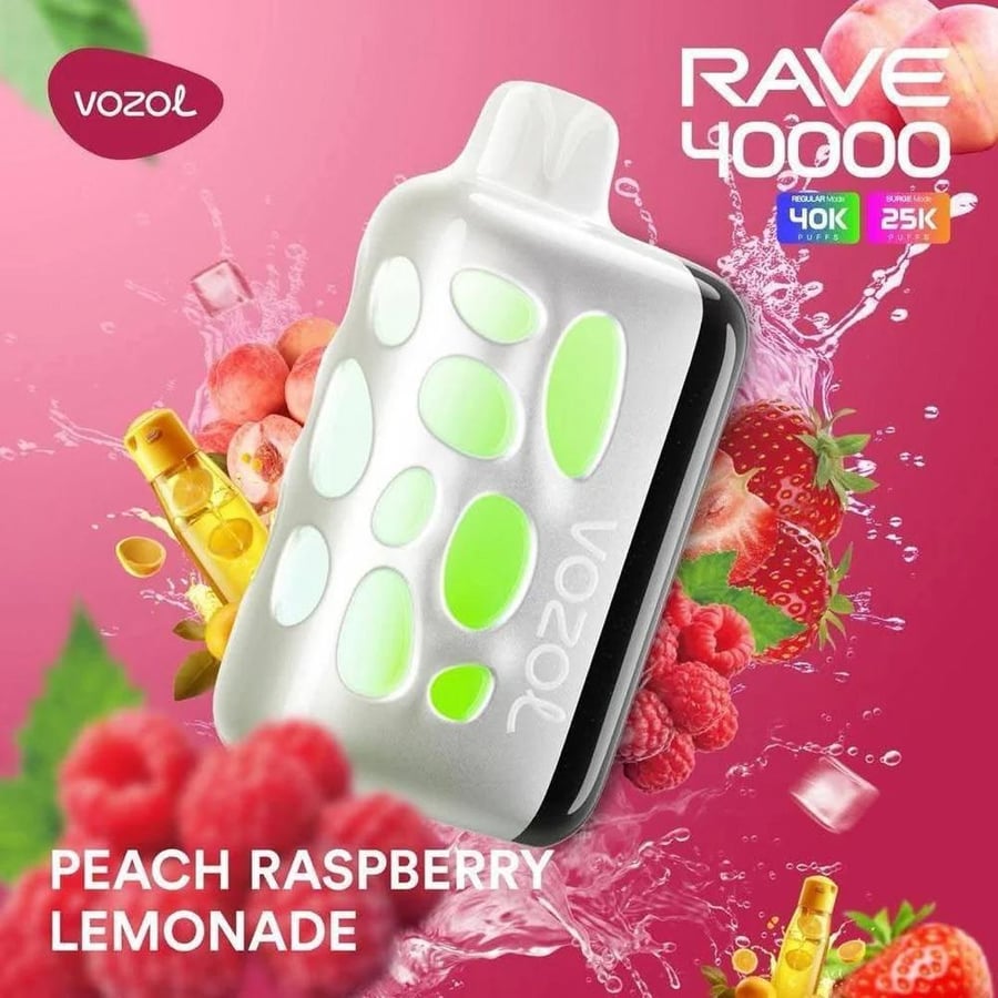 سحبة فوزول ريف خوخ توت ليمون 40,000 Vozol Rave Peach Raspberry Lemonade