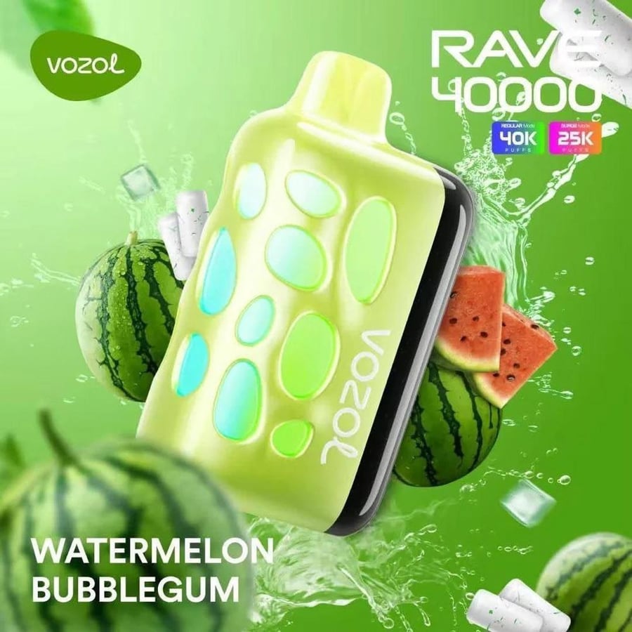 سحبة فوزول ريف بطيخ علكة 40,000 Vozol Rave Watermelon Bubblegum