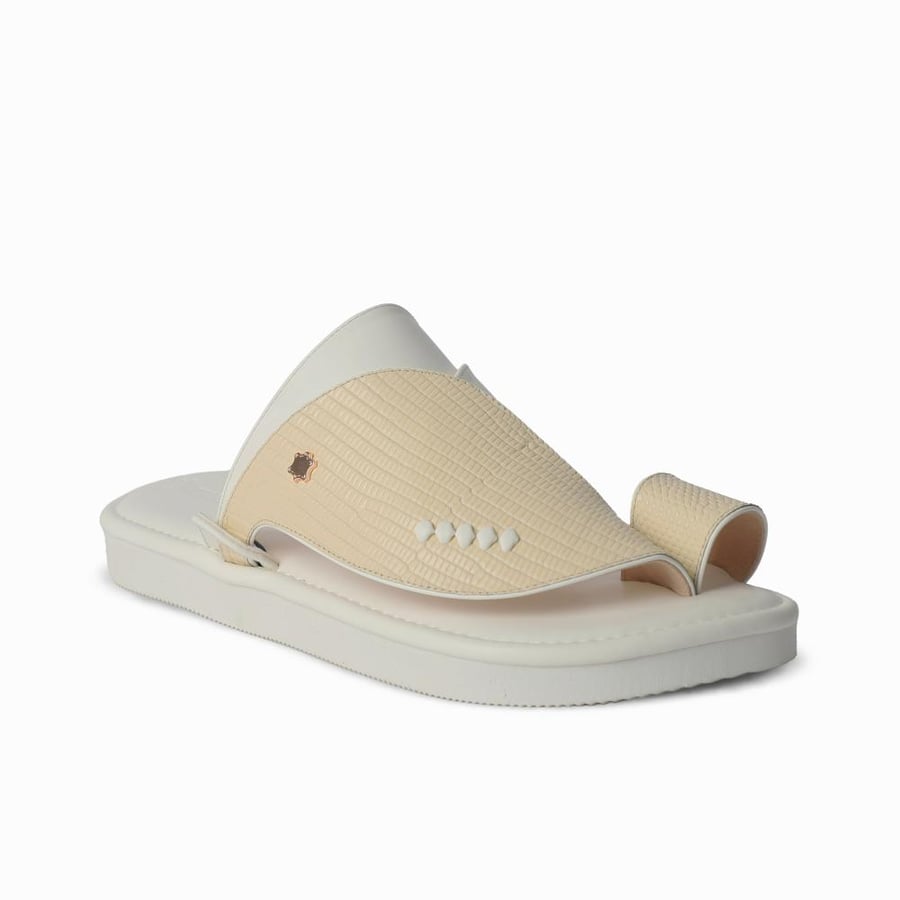 حذاء سعودي مودرن جلد ايطالي LIZARD  اللون الأبيض 1st Collection