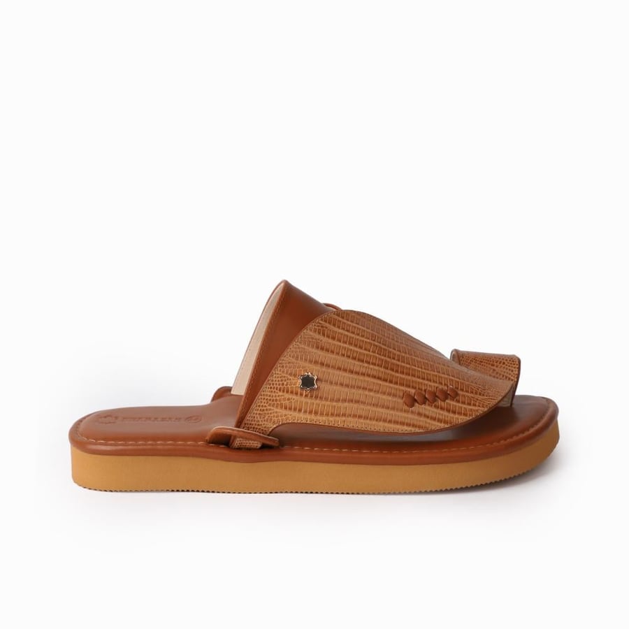 حذاء سعودي مودرن جلد ايطالي LIZARD  اللون الجملي1st Collection