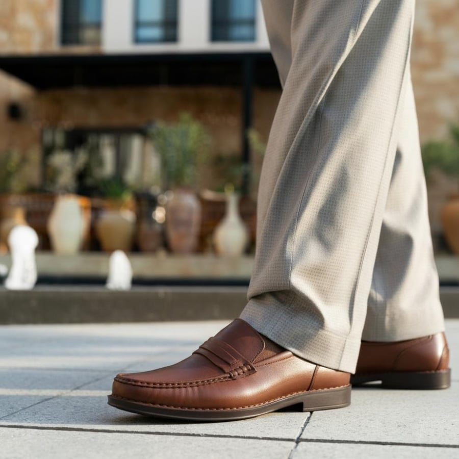حذاء (CLASSIC) Dress Comfort جلد بقر طبيعي باللون الجملي