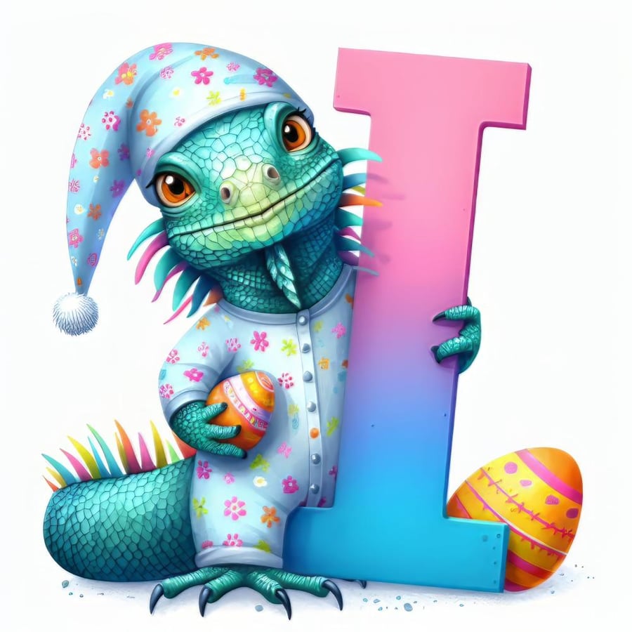 Acrylic letter and number figures in pajamas style