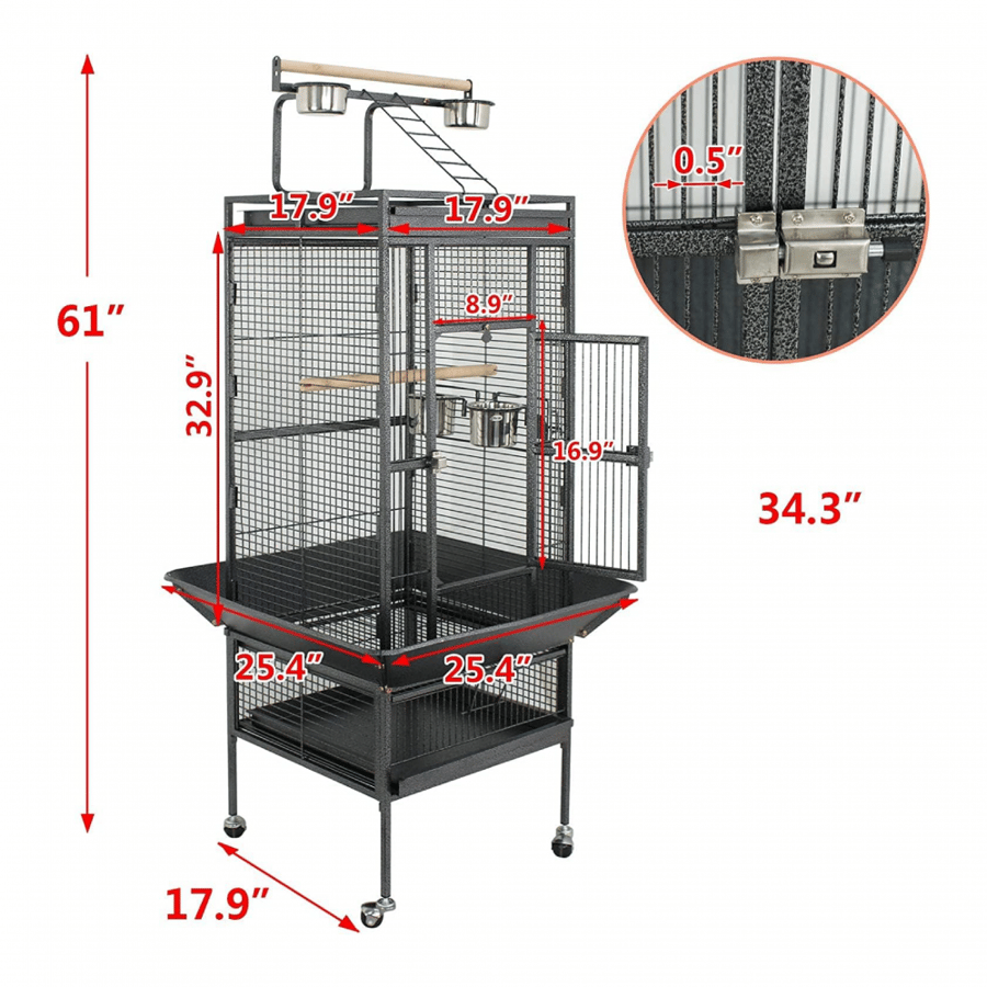 Large black cage for parrots