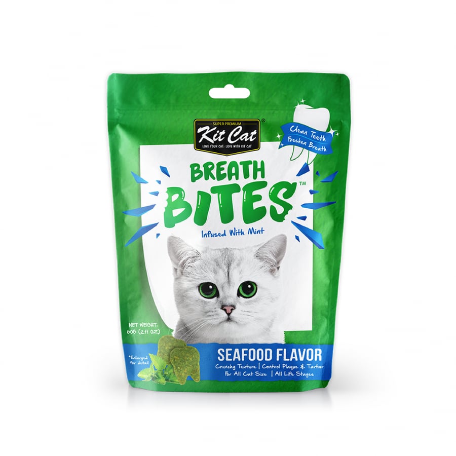 Kit Cat Mint treats for teeth and breath and food supplement with seafood 60g