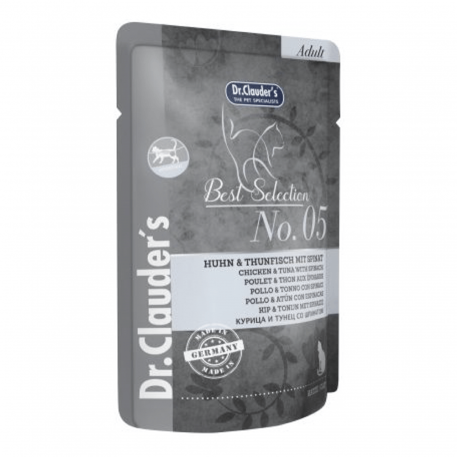 دكتور كلاودرز طعام رطب للعناية بالامعاء بالدجاج والتونا مع السبانخ 85 جرام