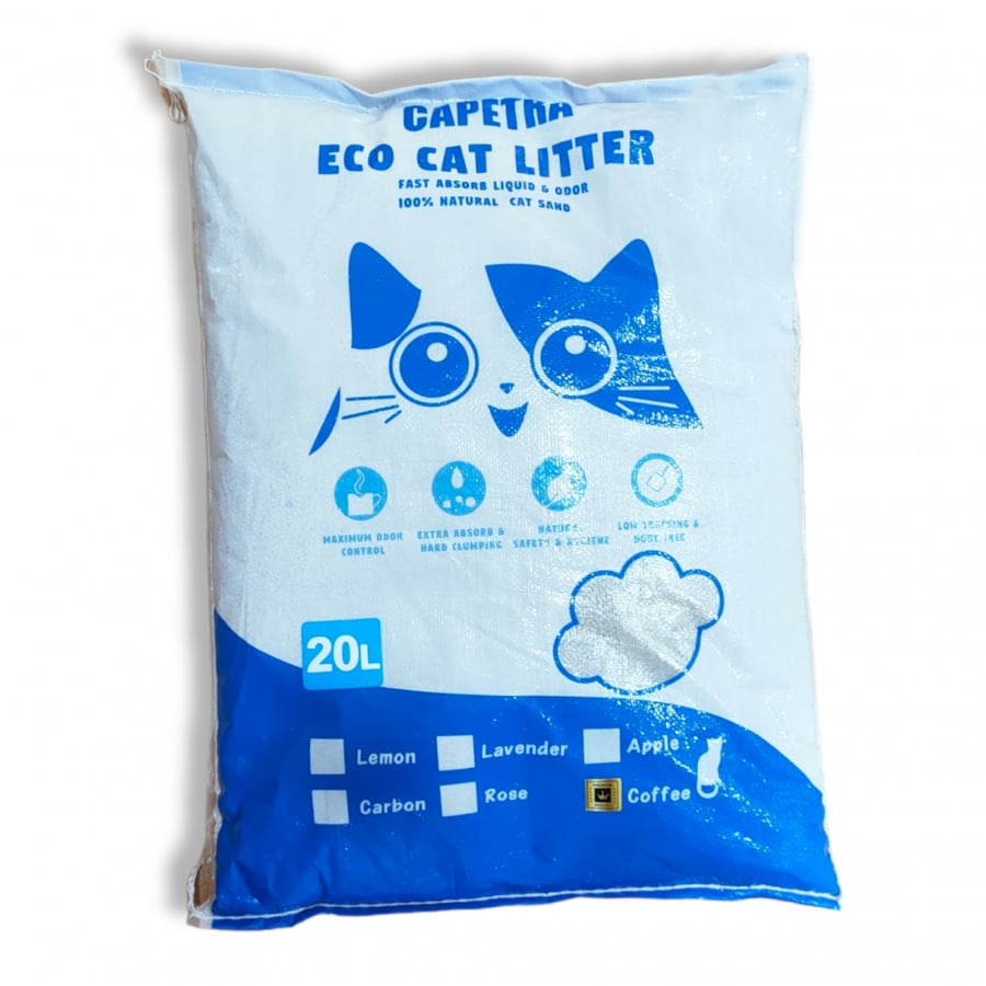 Capetra Eco رمل للقطط بالكربون لحبس الروائح 20 كيلو