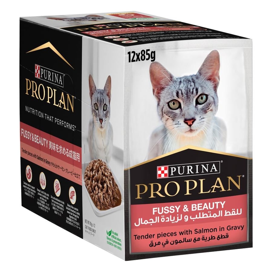 Pro Plan Purina Healthy Moisturizing Food for Hair Care and Beauty Enhancement, Salmon in Gravy 85g