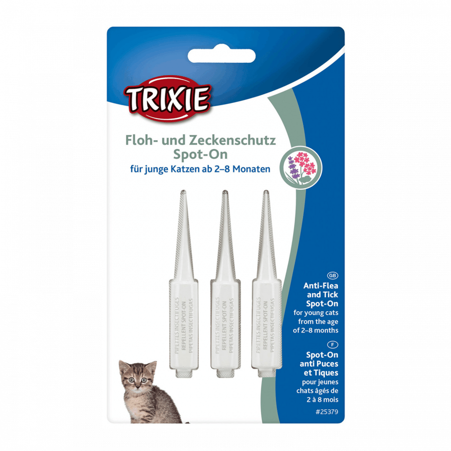 أمبولات TRIXIE للعلاج و الحماية من البراغيث والحشرات للقطط الصغيرة ( 3 امبولات ×0.6 مل )