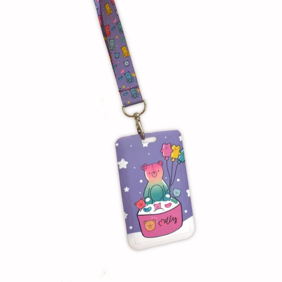 Cardholder with fabric necklace for girls