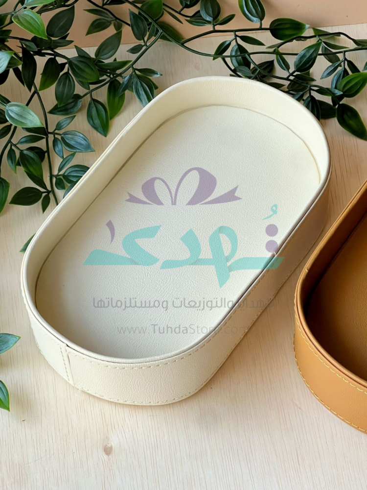 صينية جلد بيضاوي 35 سم