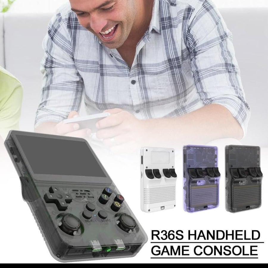 Portable retro gaming device R36S with Linux system with TF card with capacity of 64 GB, preloaded with more than 20,000 games, retro video game device with IPS screen size of 3.5 inches (64 GB) available in different colors