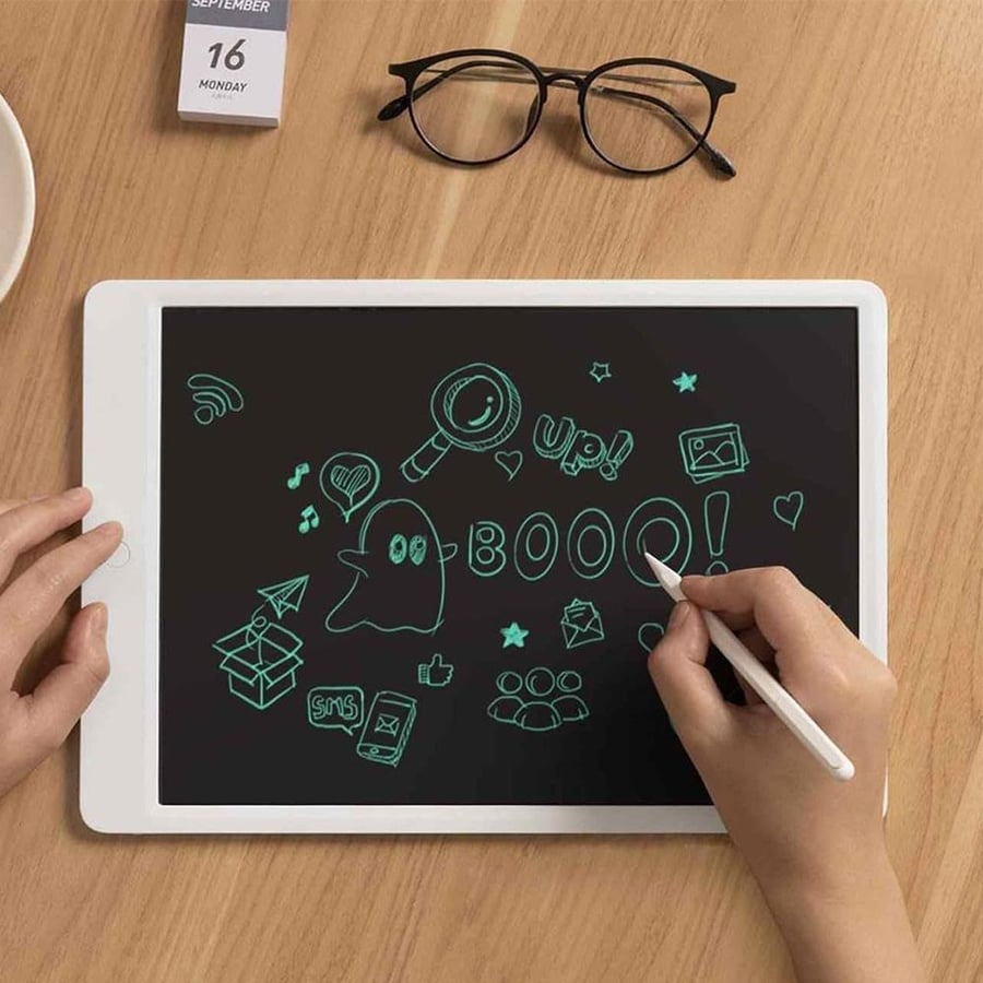سبورة شاومي الرقمية كتابة LCD مع قلم مقاس 13.5 بوصة أبيض