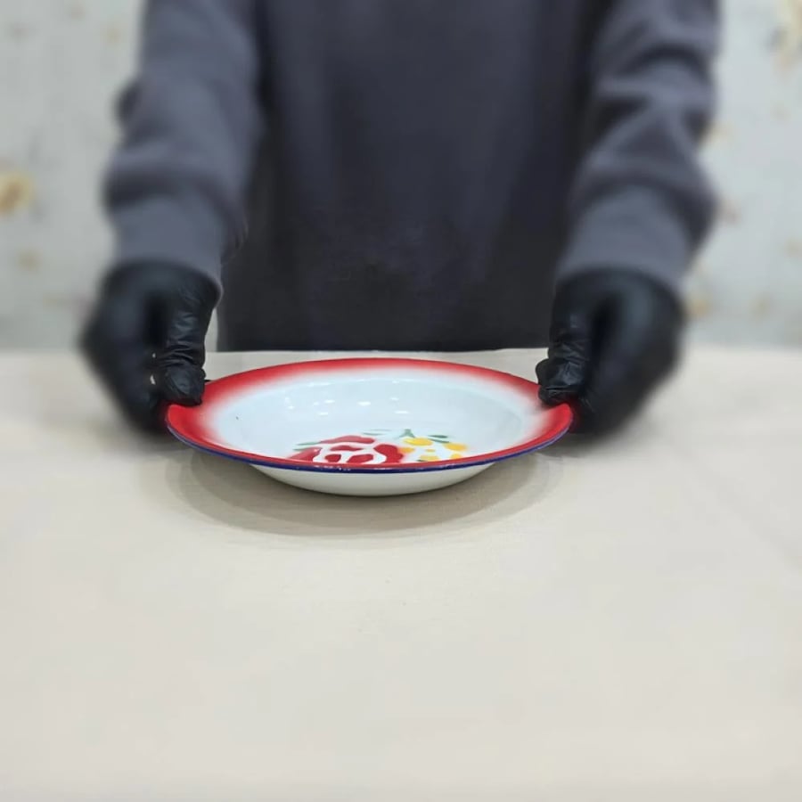 صحن غضار وردة 20 سم ملون