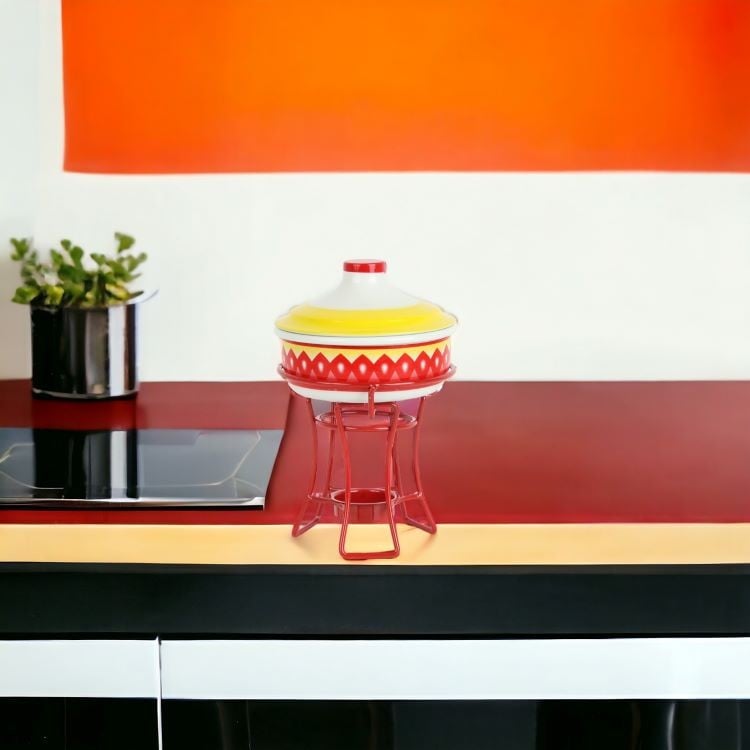 Red ceramic candle heater