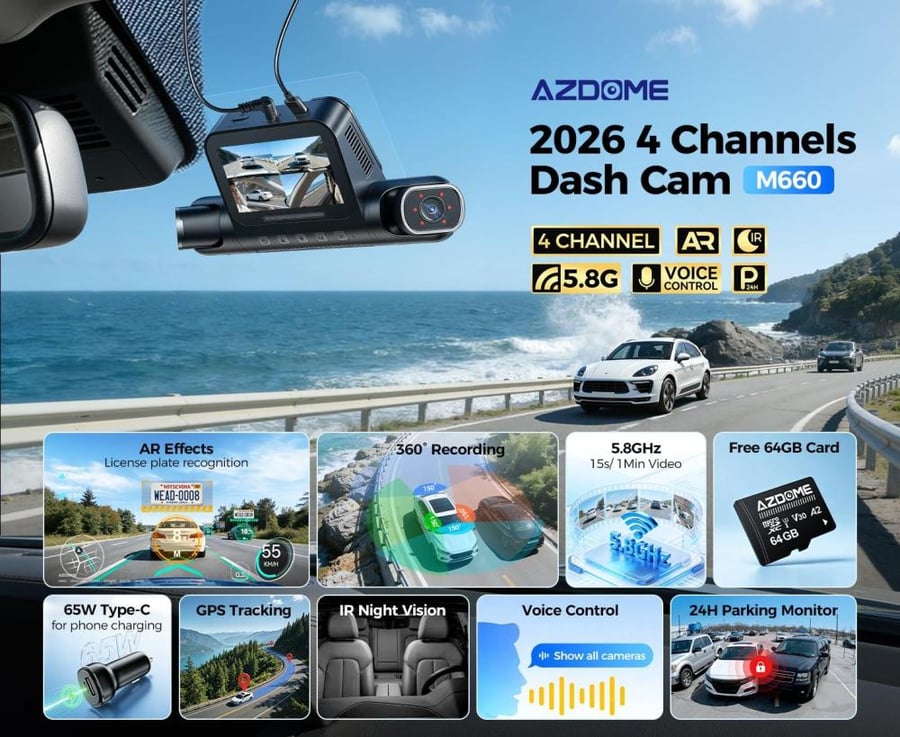 AZDOME M660 3 كاميرات
