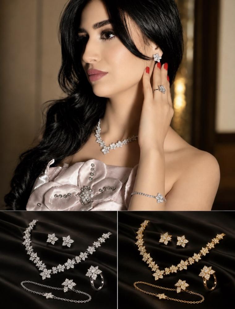 A1653  -  طقم اكسسوار  بورود فاخر  (لونين) accessories