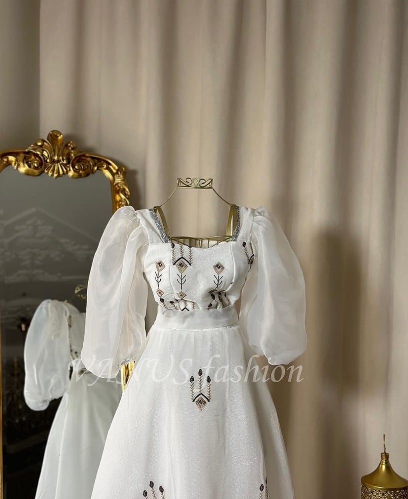 فستان سهرة ميدي ( 2 لونين ) 4246