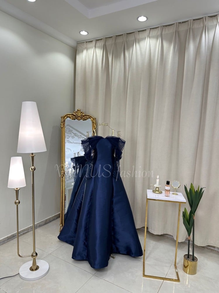 فستان سهرة طويل ( 2 لونين ) 4215