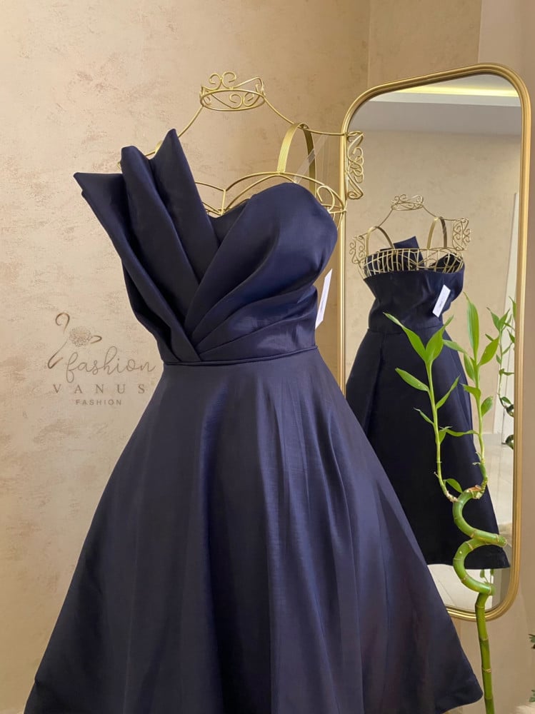 Black midi evening dress 3012