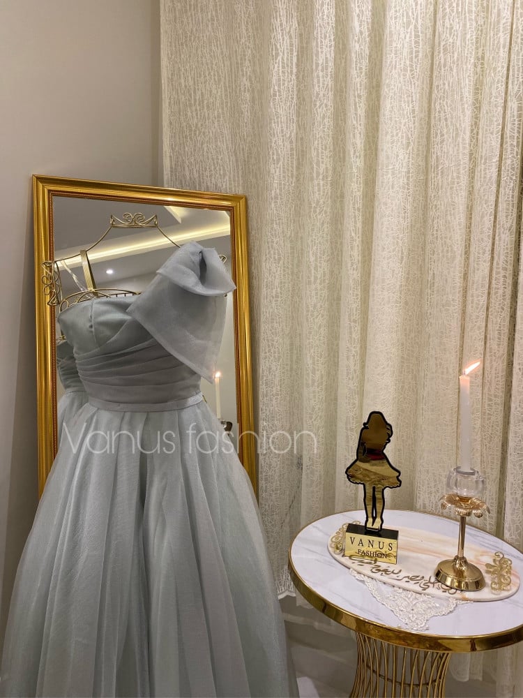 فستان سهرة طويل  ( 2 لونين ) 3428
