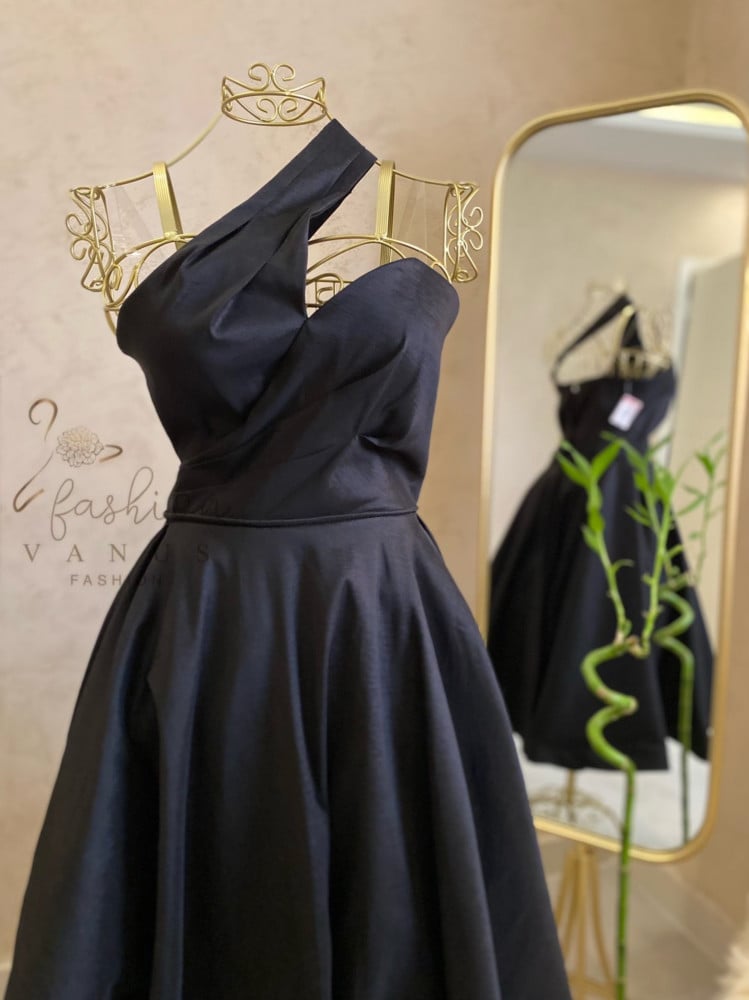 Black midi evening dress 3055
