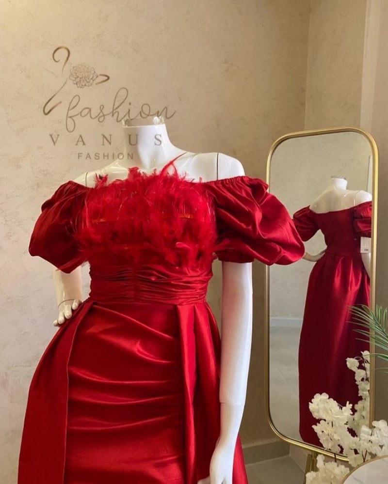 Red Chanton Evening Dress 3229