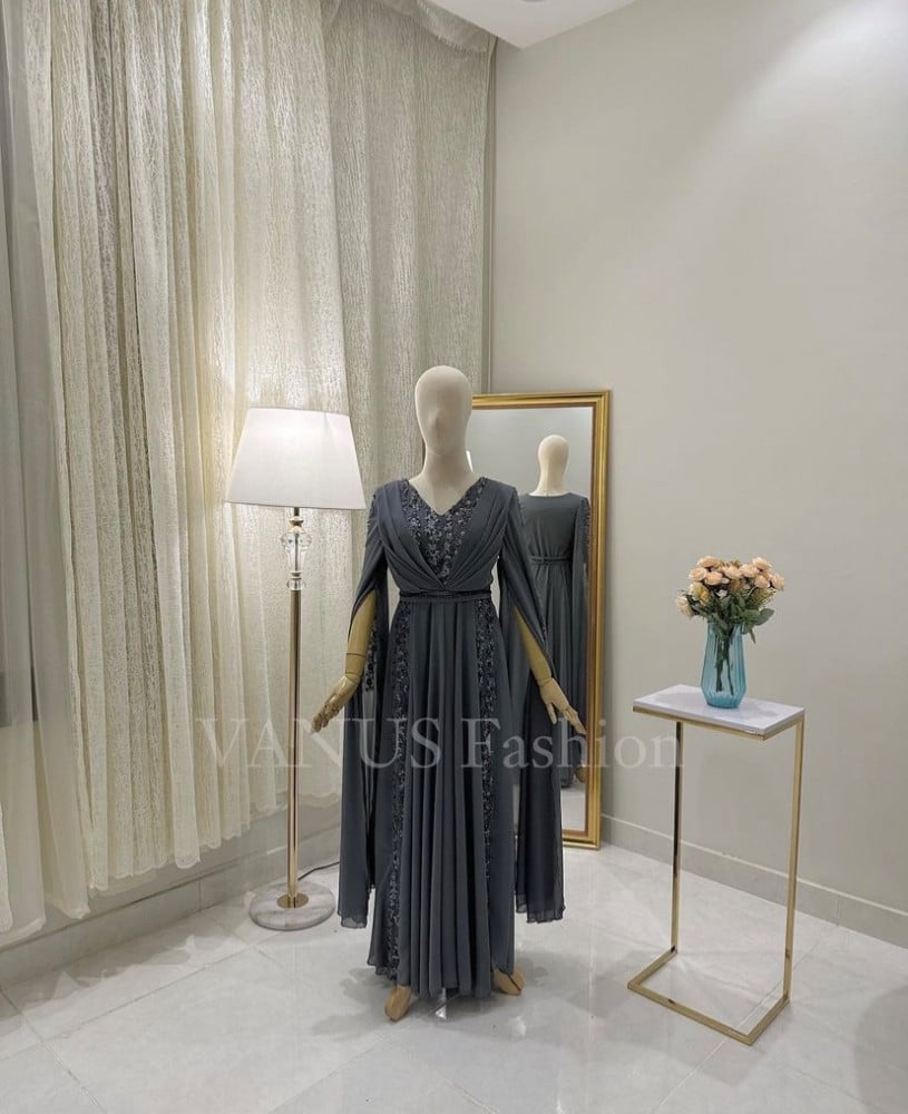 فستان سهرة طويل( 2 لونين) 3679