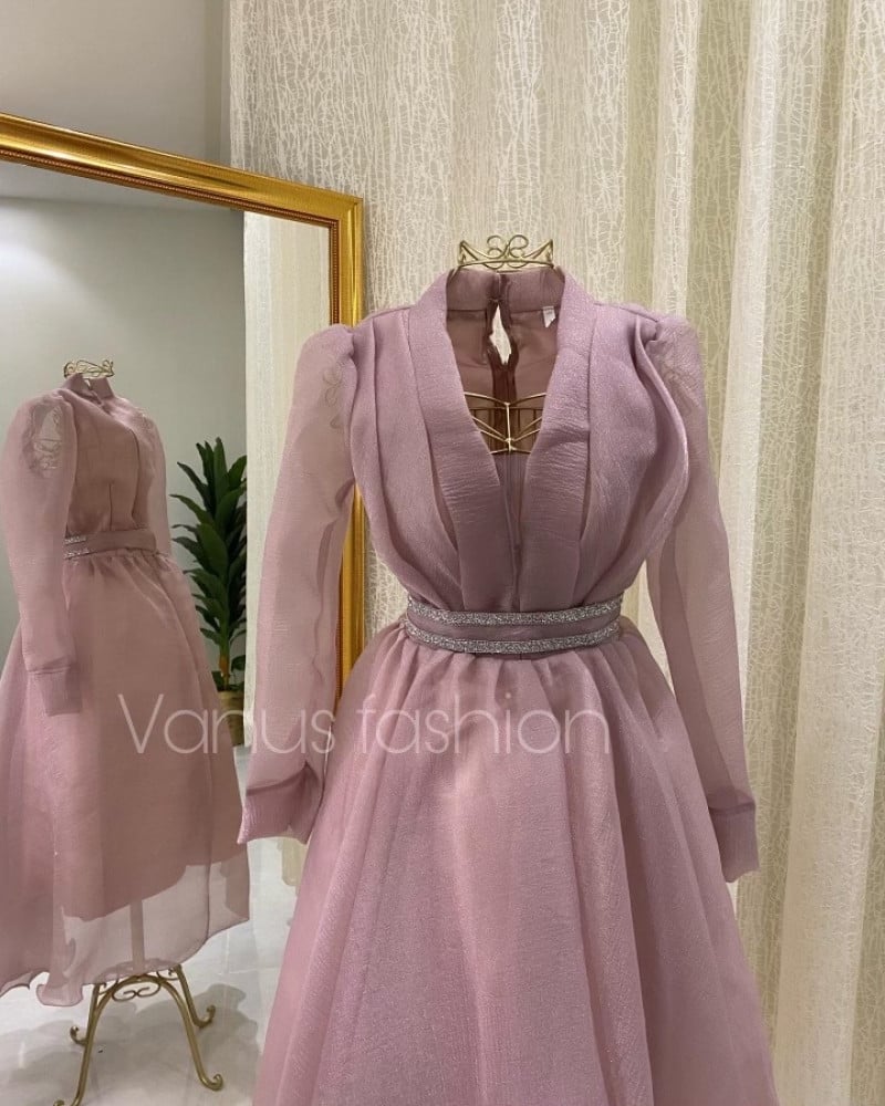فستان ناعم ميدي ( 4 الوان) 3422