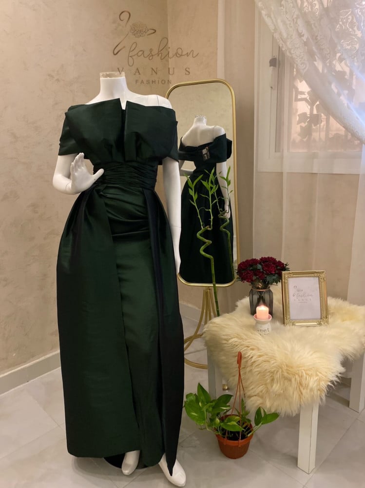 Chanton evening dress olive 3022