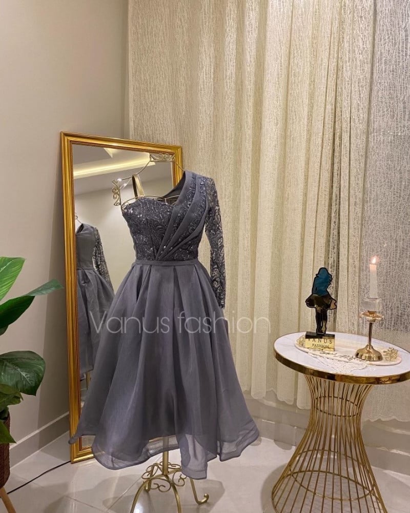 فستان ناعم ميدي ( 3الوان) 3437