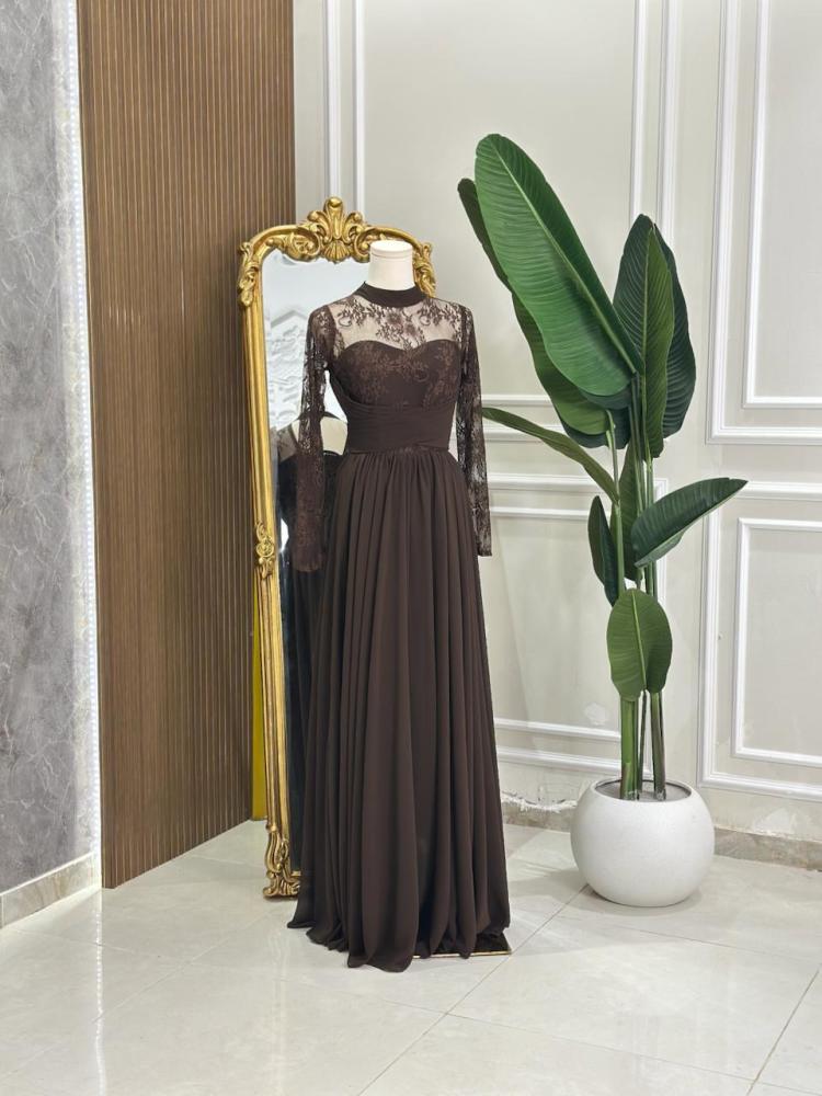 6966 - فستان سهرة بني