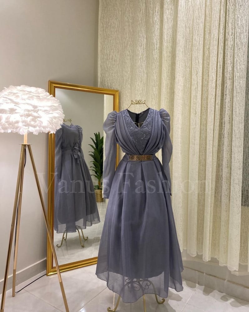 Midi Evening Dress ( 7 Colors ) 3330