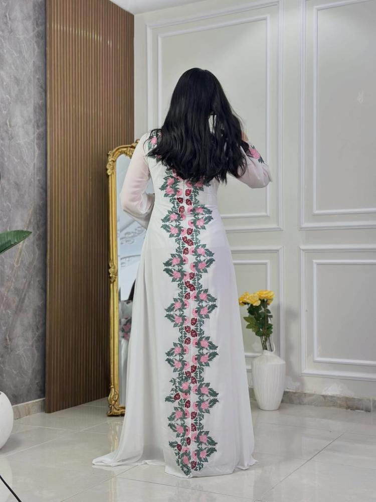 7115 -  فستان سهرة طويل مشجر