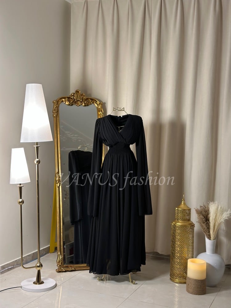 فستان طويل ناعم  ( 3 الوان) 4251