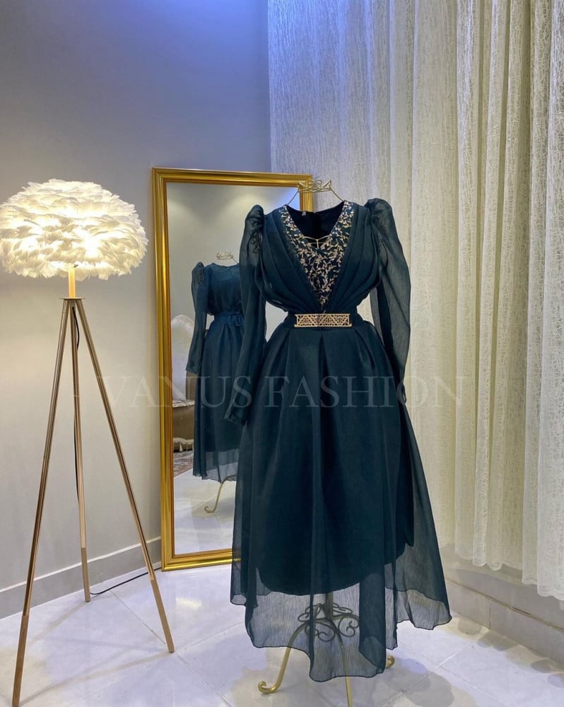 Midi Evening Dress ( 7 Colors ) 3330