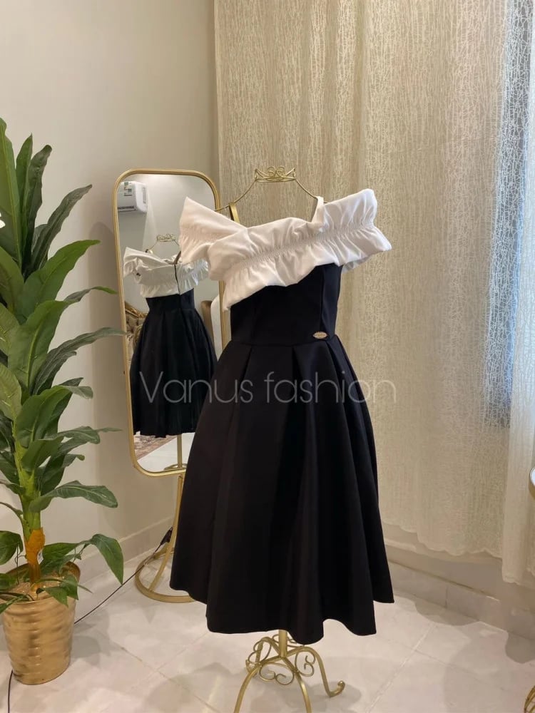فستان ميدي اسود 3466
