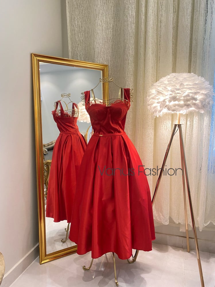 فستان سهرة ميدي 3410