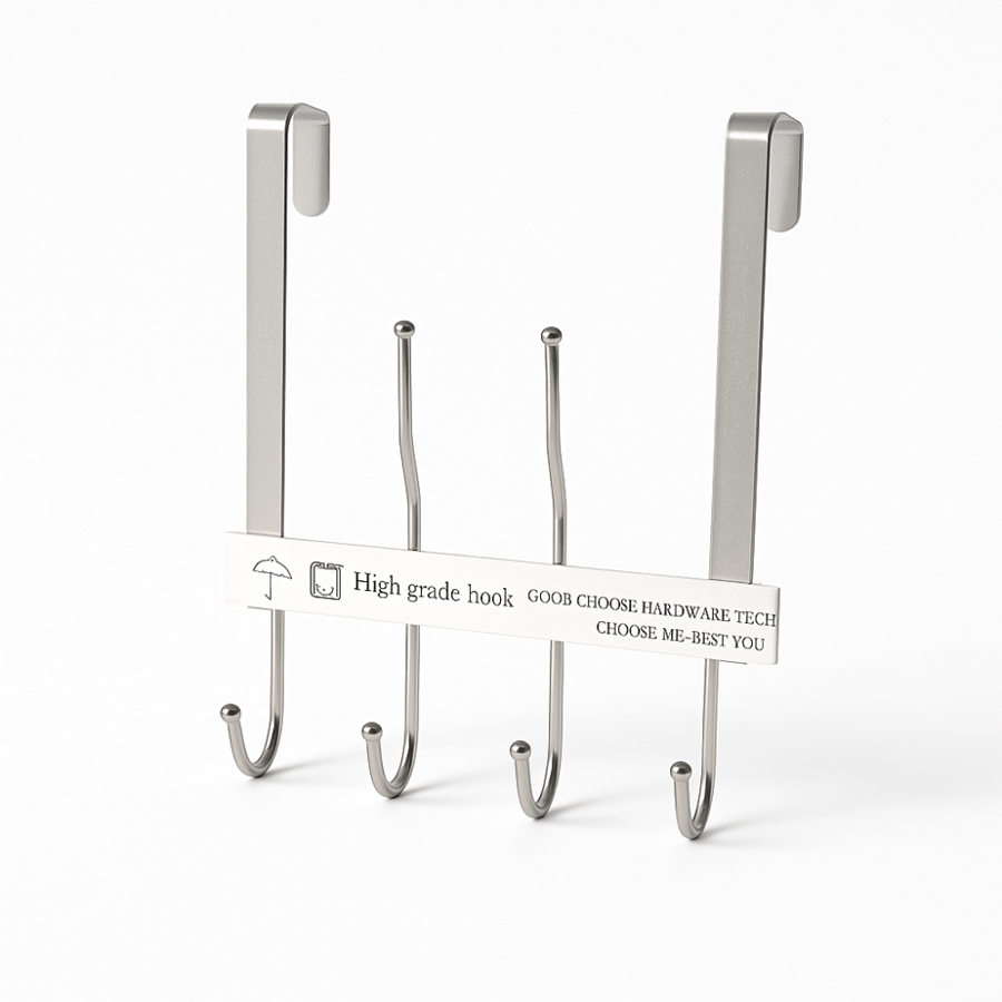Clothing hook for doors, 4 compartments * 2 pieces