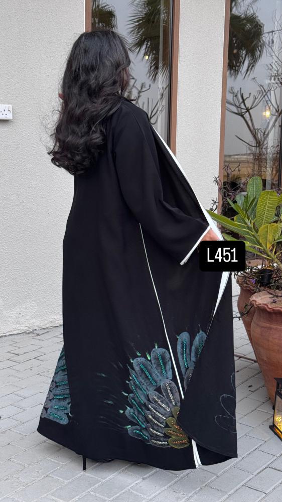 عباية كريب سبشل رسم يدوي وشك يدوي قصة عادية ستريت