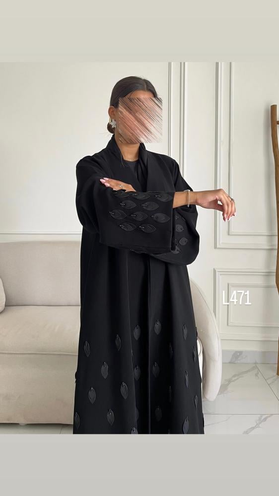 عباية كريب سبشل شك يدوي قصة عادية ستريت