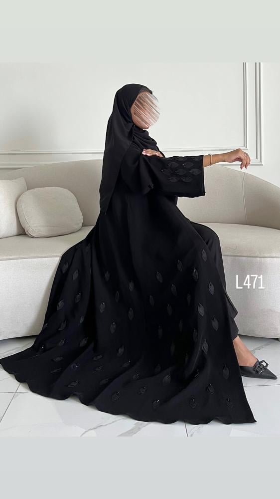 عباية كريب سبشل شك يدوي قصة عادية ستريت