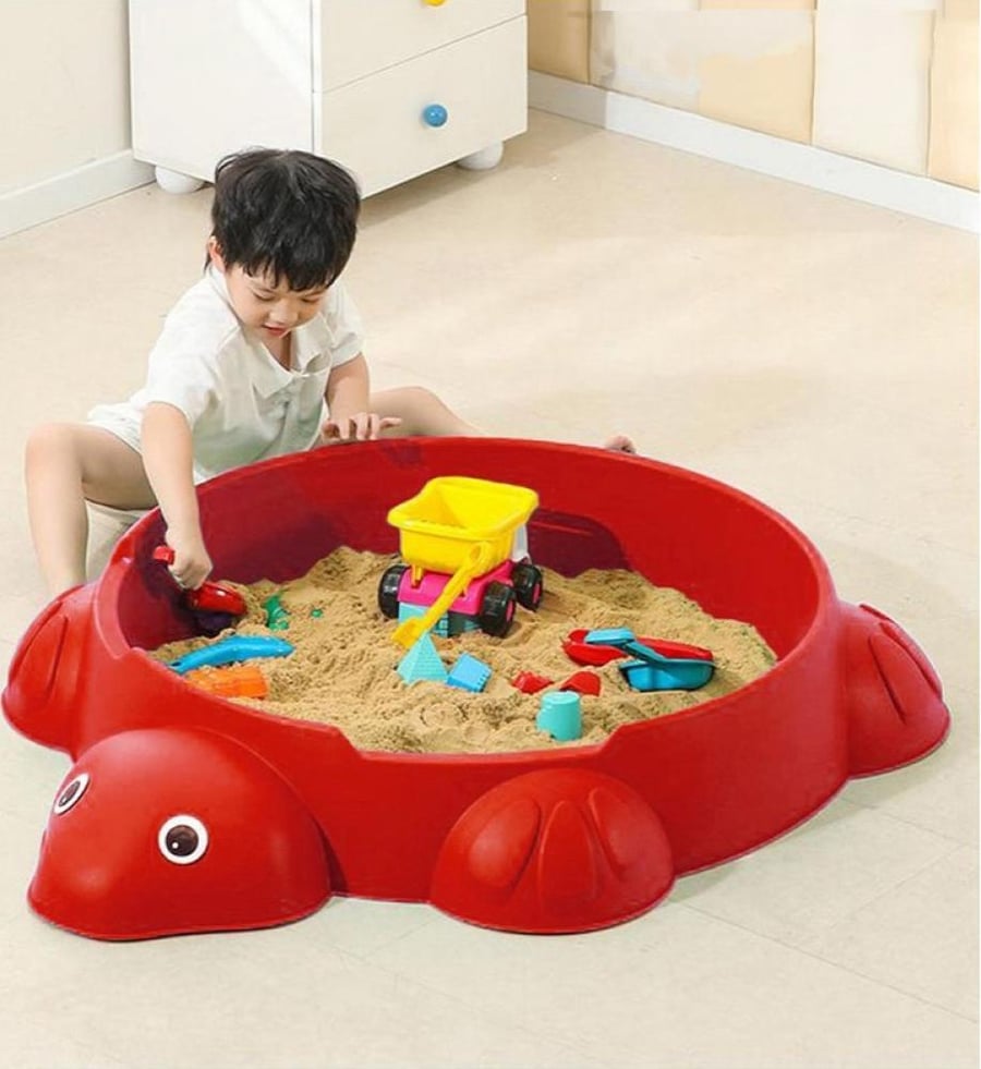 صندوق رمل سلحفاة احمر بغطاء