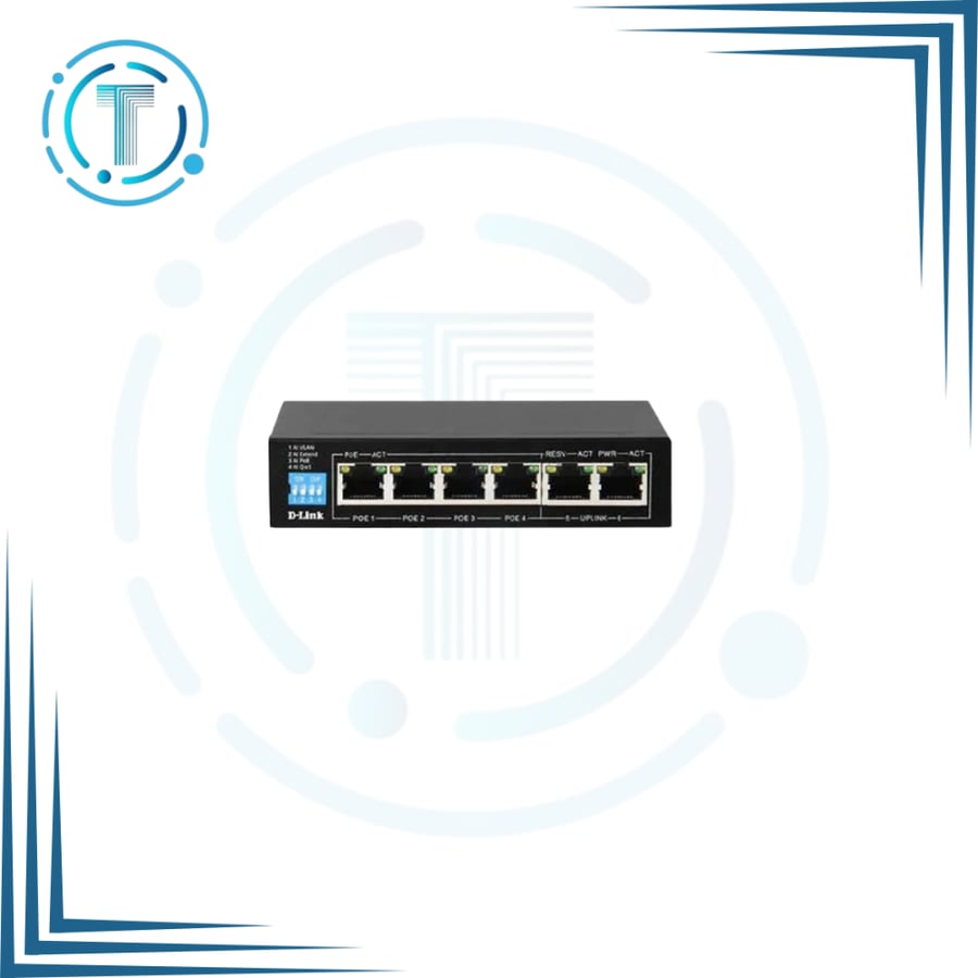سويتش DGS-F1006P-E 250M بـ 6 منافذ