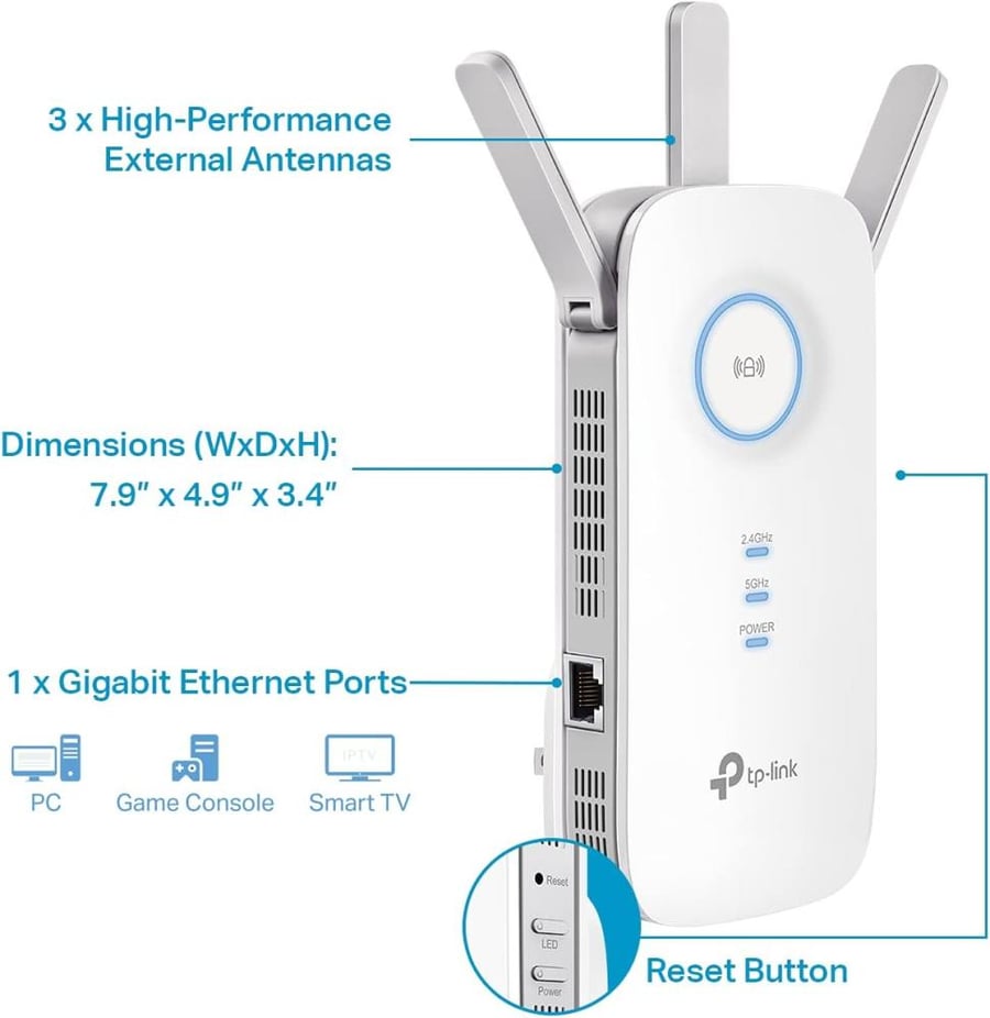 تي بي لينك - معزز WiFi AC1750 RE450