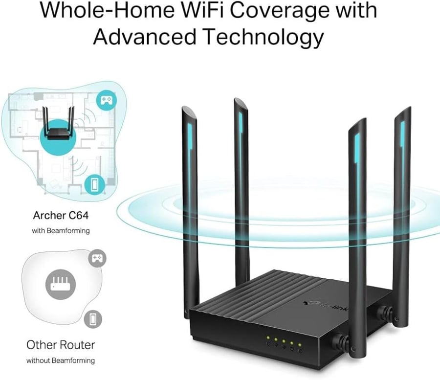 راوتر واي فاي AC1200 ثنائي النطاق جيجابت من تي بي لينك
