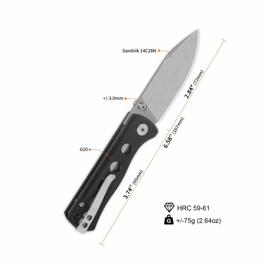 مطوى QSP Canary Linerlock Black G10 150A1