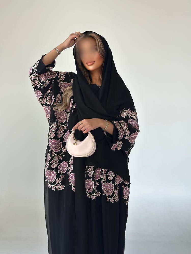 عباية شيفون قصة نص بشت تطريز