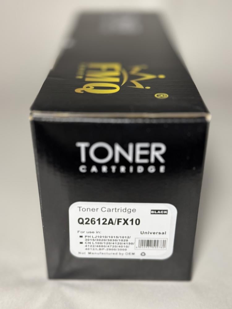 خرطوشة حبر ليزر FMQ FX10 / 12A (Q2612A) أسود بديلة متوافقة مع طابعات HP وCanon | ضمان حتى نفاد الحبر