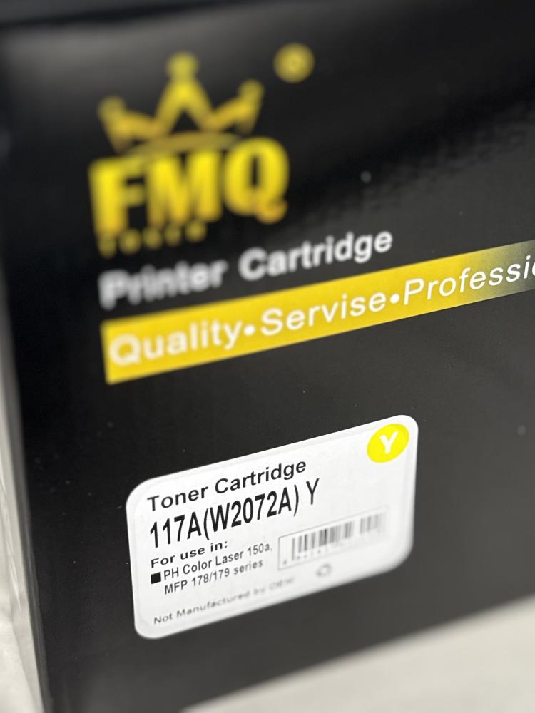 خرطوشة حبر ليزر FMQ 117A أصفر (W2072A) بديلة متوافقة مع طابعات HP | ضمان حتى نفاد الحبر